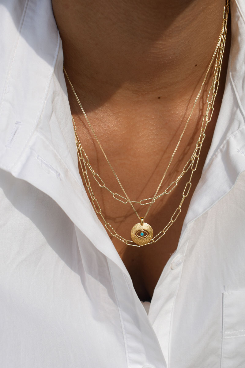 Dulci Micron Gold Plated Brass Khatu Shyam ji Shyam Baba Chain Necklace  Pendant Hindu God Temple Jewellery For Men Women